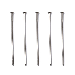 Platinum Iron Flat Head Pins, Nickel Free, Platinum, 60x0.7mm, 21 Gauge, Hole: 2mm, Head: 2~2.5mm, about 2400pcs/500g