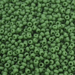 (RR411F) Matte Opaque Green MIYUKI Round Rocailles Beads, Japanese Seed Beads, 11/0, (RR411F) Matte Opaque Green, 2x1.3mm, Hole: 0.8mm, about 1100pcs/bottle, 10g/bottle