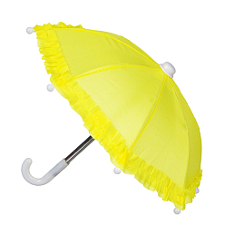 Jaune Parapluie de poupée en plastique, poupée faisant des fournitures, jaune, 220x250~300mm