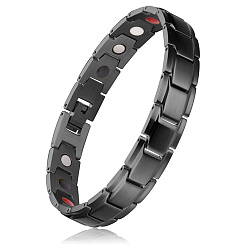 Gunmetal SHEGRACE Stainless Steel Panther Chain Watch Band Bracelets, Gunmetal, 8-5/8 inch(22cm)