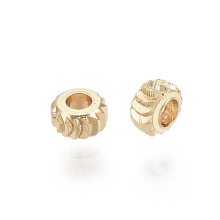 Настоящее золото 18K Латунные бусины, , кольцо, без никеля , реальный 18 k позолоченный, 3x1.5 мм, отверстие : 1 мм