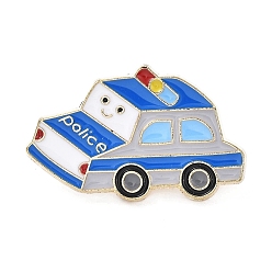 Озёрно--синий Эмалированная булавка на тему автомобиля с рисунком автомобиля, брошь из сплава легкого золота для рюкзака с одеждой, полицейская машина, Плут синий, 18.5x30x1.5 мм