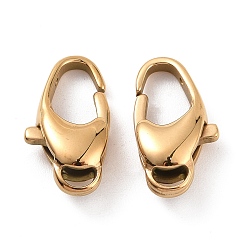 Golden Ion Plating(IP) 304 Stainless Steel Lobster Claw Clasps, Golden, 15x8x4.5mm, Hole: 1mm.
