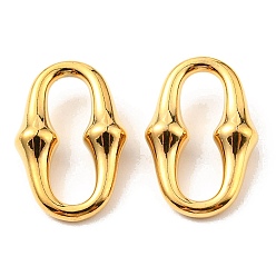 Oro Placas de vacío 304 anillos de unión de acero inoxidable, oval, dorado, 18.5x12x4.5 mm, diámetro interior: 4.5x15 mm