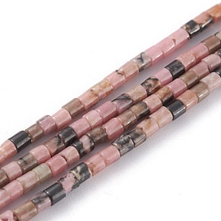 Rhodonite Natural Rhodonite Beads Strands, Column, 2x2mm, Hole: 0.8mm, about 154~160pcs/strand, 15.16~15.75 inch(38.5~40cm)