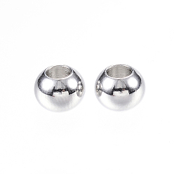 Stainless Steel Color 304 Stainless Steel Beads, Rondelle, Stainless Steel Color, 6x4.5mm, Hole: 3mm