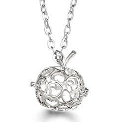 Яблоко Платиновые латунные ожерелья с подвесками в виде клетки, яблоко, 17.72~23.62 дюйм (45~60 см)