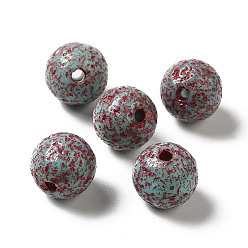 Cyan Foncé Perles acryliques opaques, ronde, dark cyan, 11.5x11mm, Trou: 2mm, environ: 520 pcs / 500 g