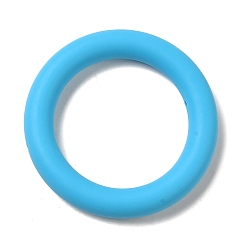 Темно-Голубой Силиконовые бусины, кольцо, глубокое синее небо, 65x10 мм, отверстие : 3 мм