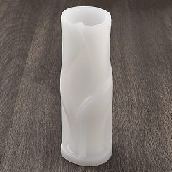 Blanc Moules à bougies en silicone en forme de vase abstrait, bricolage, pour la fabrication de bougies parfumées, blanc, 5.8x16.8 cm