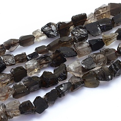 Quartz Fumé Brins naturels bruts de perles de quartz fumé, nuggets, 6~12x6~10x5~8mm, Trou: 0.7mm, Environ 48 pcs/chapelet, 15.75 pouce (40 cm)