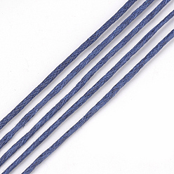Marine Blue Waxed Cotton Cord, Marine Blue, 1.5mm, about 360yard/bundle(330m/bundle)