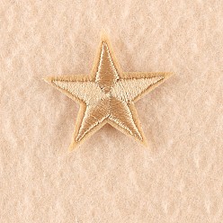 Khaki Computerized Embroidery Cloth Iron on/Sew on Patches, Costume Accessories, Appliques, Star, Khaki, 3x3cm