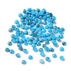 Синтетическая Бирюза Синтетические синие бирюзовые кабошоны, полукруглые / купольные, 2x1 мм