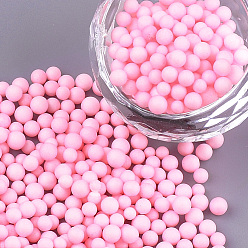 Perlas de Color Rosa Pequeñas bolas de espuma artesanales, rondo, para hacer manualidades de vacaciones de boda diy, rosa perla, 2.5~3.5 mm