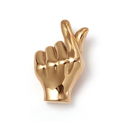 Золотой 304 подвески из нержавеющей стали ASL, жест для пальца сердца, золотые, 33.5x22x13 мм, отверстие : 6x6 мм