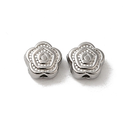 Stainless Steel Color 304 Stainless Steel Beads, Flower, Stainless Steel Color, 7.5x8x4mm, Hole: 1.4mm