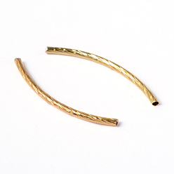 Golden Brass Tube Beads, Curved, Golden, 35x2mm, Hole: 1mm