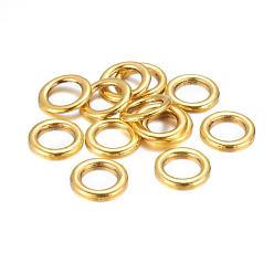 Antique Golden Alloy Linking Rings, Tibetan Style, Cadmium Free & Nickel Free & Lead Free, Antique Golden Color, Size: about 14.5mm diameter, 2mm thick, hole: 10mm, 925pcs/1000g