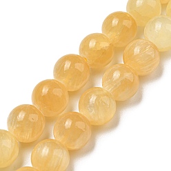 Calcite Natural Honey Calcite Beads Strands, Round, 10mm, Hole: 1mm, about 39pcs/strand, 15.47''(39.3cm)