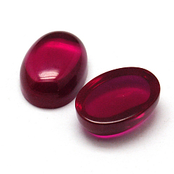 Autres Jades Teints ovales cabochons de corindon rouge, 8x6mm
