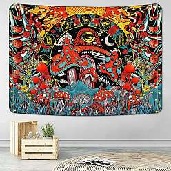 Colorful Polyester Mushroom Wall Hanging Tapestry, for Bedroom Living Room Decoration, Rectangle, Colorful, 1300x1500mm