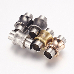 Mixed Color 304 Stainless Steel Magnetic Clasps with Glue-in Ends, Vase, Mixed Color, 16.5x10mm, Hole: 6mm