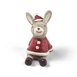 Conejo Decoraciones de exhibición de resina de tema navideño, para decoración de mesa de oficina en casa, conejo, 40x31x40 mm