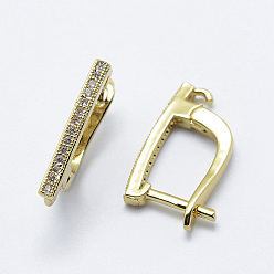 Золотой Латунные серьги-кольца с застежкой сзади, золотые, 19x12x2 мм, отверстие : 1 мм, штифты : 1.1 мм