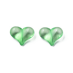 Vert Mer Moyen Perles acryliques transparentes, cœur, vert de mer moyen, 17.5x22x10mm, Trou: 1.4mm, environ260 pcs / 500 g