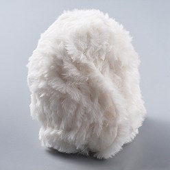 White Polyester & Nylon Yarn, Imitation Fur Mink Wool, For Knitting Soft Coat, White, 20x0.5mm