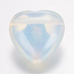 Opalite Perlas de Opalite, corazón, 13x25x25 mm, agujero: 2 mm