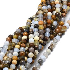 Calcédoine Cordes de perles de calcédoine naturelles, ronde, 6mm, Trou: 0.8mm, Environ 68 pcs/chapelet, 15.55'' (39.5 cm)