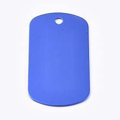 Bleu Royal Pendentifs en aluminium, étiquettes vierges, rectangle, bleu royal, 50x29x1mm, Trou: 3.5mm