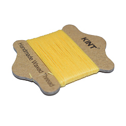 Amarillo Cuerda de nylon encerado, amarillo, 0.65 mm, aproximadamente 21.87 yardas (20 m) / tarjeta