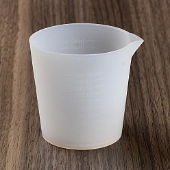 Blanc Tasses à mesurer de mélange de résine époxy de silicone, pour la résine UV, fabrication de bijoux en résine époxy, colonne, blanc, 56x50x51mm, diamètre intérieur: 48.5x54 mm, capacité: 50 ml (1.69 fl. oz)