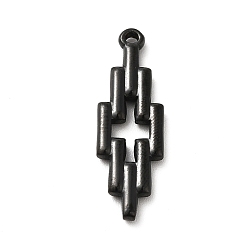 Noir 304 pendentif en acier inoxydable, croix, noir, 28x9x2mm, Trou: 1.4mm