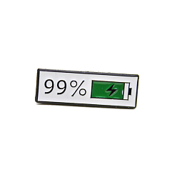 Verde Rectángulo con la palabra pin de esmalte 99%, Insignia de aleación chapada en negro de electroforesis para ropa de mochila, verde, 20x7 mm