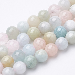 Morganite Chapelets de perles morganite naturelles  , ronde, 6x6mm, Trou: 1mm, Environ 62 pcs/chapelet, 15.5 pouce