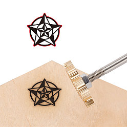 Star Brass Branding Iron Stamps, Bent Head, for Cake/Wood/Leather, Star Pattern, 31.5x3x3cm
