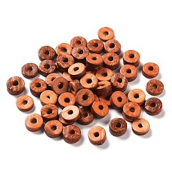 Brique Rouge Perles de coco donut teints, firebrick, 9x2~5mm, trou: 2 mm, environ 1612 pcs / 500 g