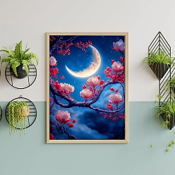 Colorful Plum Blossom Pattern Fancy Theme DIY Diamond Painting Kit, Including Resin Rhinestone Bag, Diamond Sticky Pen, Tray Plate and Glue Clay, Colorful, 400x300mm