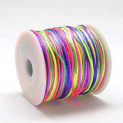 Разноцветный Нейлоновая нить, гремучий атласный шнур, красочный, около 1 мм, около 76.55 ярдов (70 м) / рулон