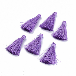 Pourpre Moyen Polyester pendentif pompon décorations, support violet, 42~45mm