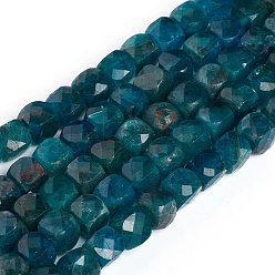 Apatite Natural Apatite Beads Strands, Faceted, Cube, 4~5x4~5x4~5mm, Hole: 0.7mm, about 72~76pcs/Strand, 15 inch(38cm)