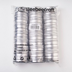 Platino 60 ml de latas redondas de aluminio, tarro de aluminio, contenedores de almacenamiento para cosméticos, velas, golosinas, con tapa superior de tornillo, Platino, 6.8x2.5 cm