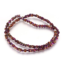 Plateado Púrpura Electroplate hematites sintética hebras de perlas no magnéticas, facetados, flechas, púrpura chapado, 4x4x2 mm, agujero: 1 mm, sobre 26~27 unidades / cadena, 15.7 pulgada (40 cm)