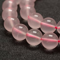 Розовый Кварц Природного розового кварца нитей бисера, круглые, 4 мм, отверстие : 0.8 мм, около 95 шт / нитка, 15.5 дюйм (39 см)