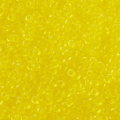(RR136) Transparent Yellow Миюки круглые бусины рокайль, японский бисер, (rr 136) прозрачный желтый, 15/0, 1.5 мм, Отверстие : 0.7 мм , около 27777 шт / 50 г
