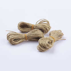 Tan Jute Cord, Jute String, Jute Twine, 2-Ply, for Jewelry Making, Tan, 1mm, about 10m/bundle(10.936yards/bundle)